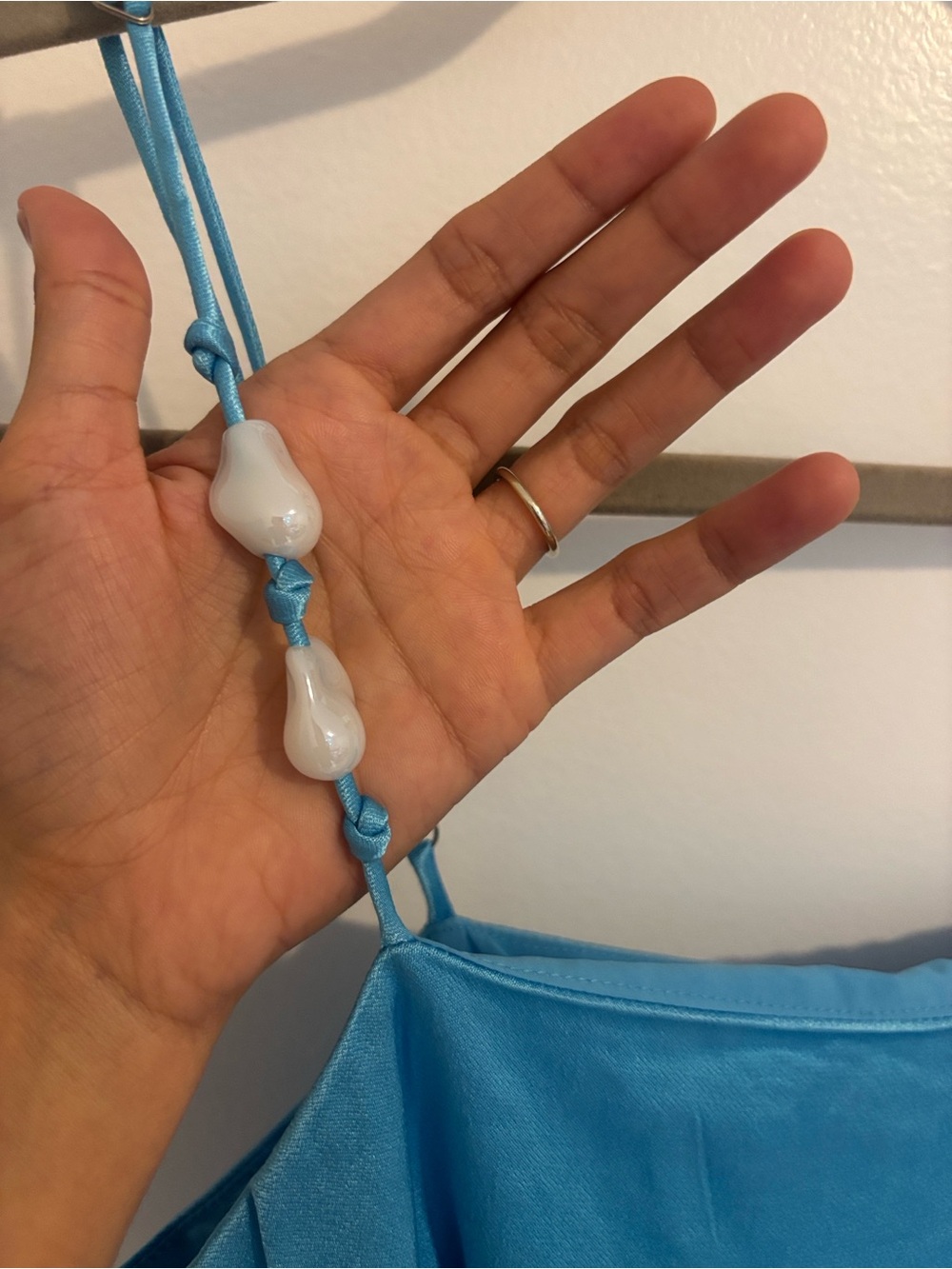 Light Blue Spaghetti Strap Mini Dress - Picture 3 of 4